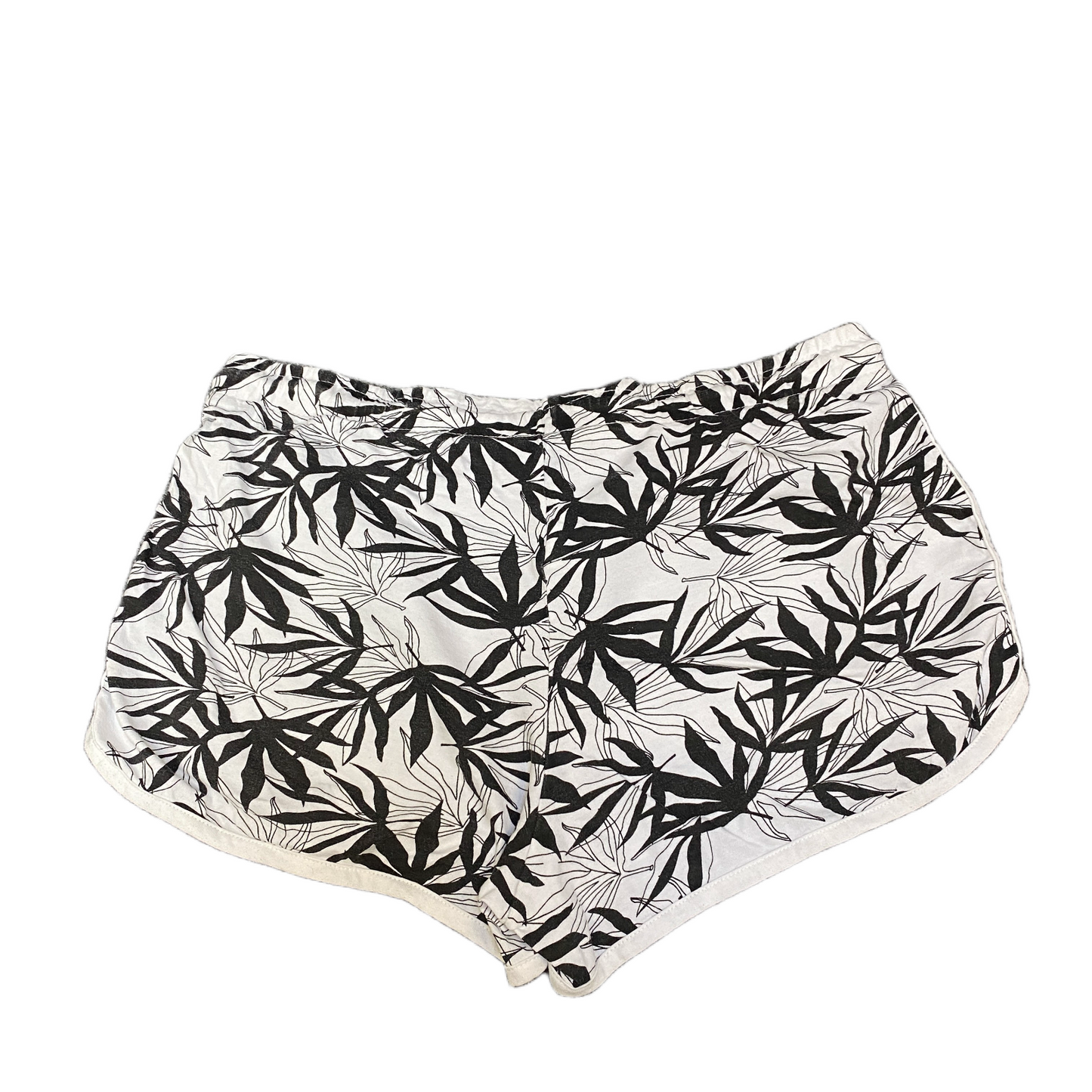 Running Sprinter Shorts Girls M 33" Waist White Black Gym Workout Dolphin Hem