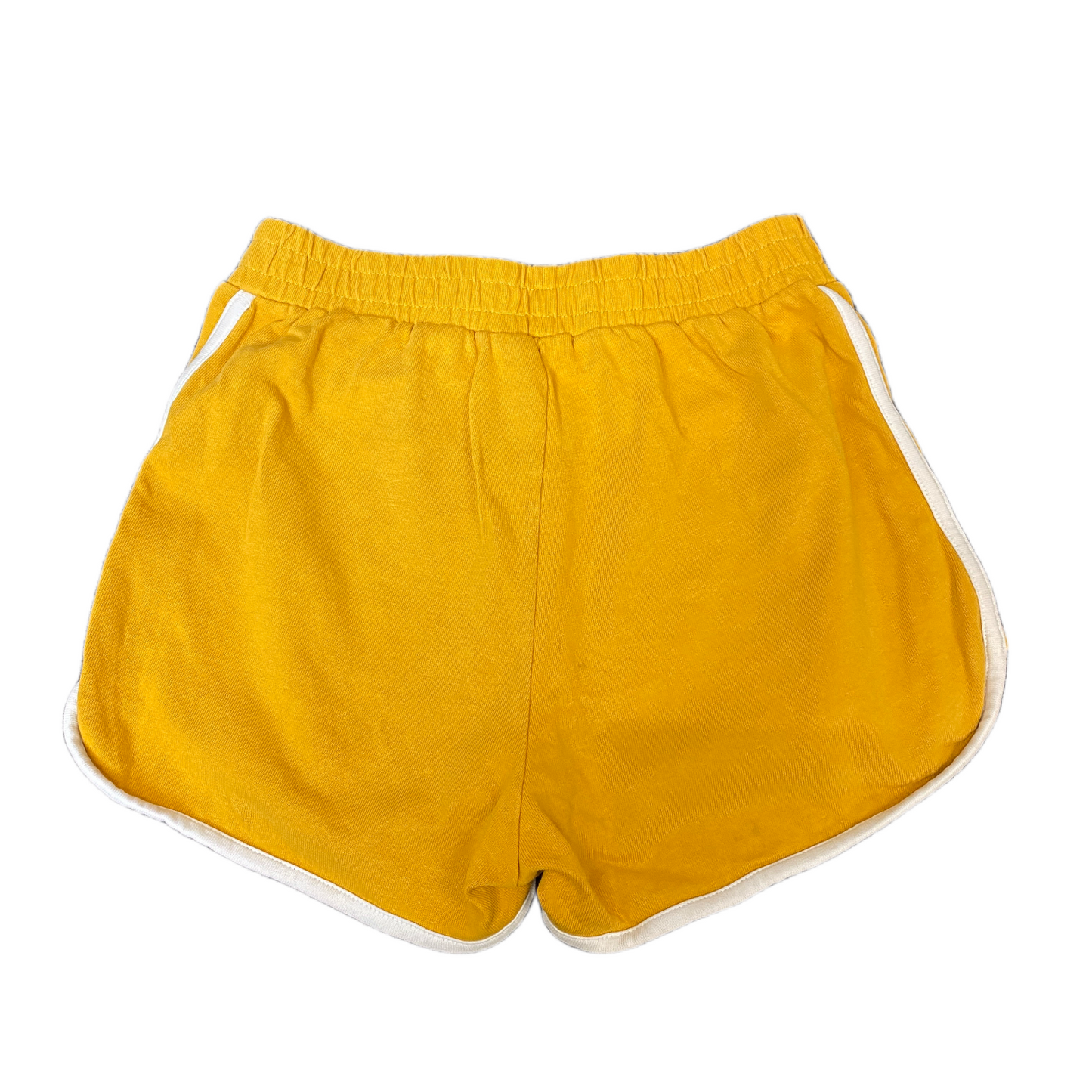 Running Sprinter Shorts Womens XS 25" Waist Yellow Athletic Workout Dolphin Hem