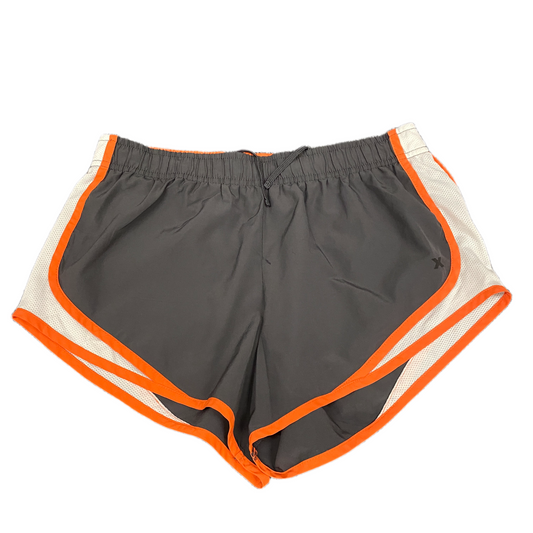 Running Shorts Womens L 31" Waist Grey White Mesh Lined Elastic Waist Drawstring