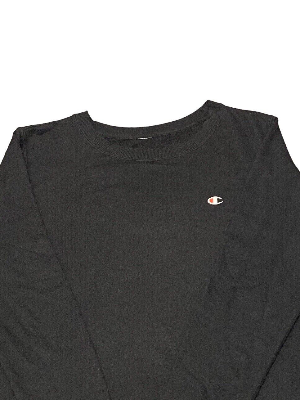 Champion Sweatshirt Chest Logo Black Womens XL