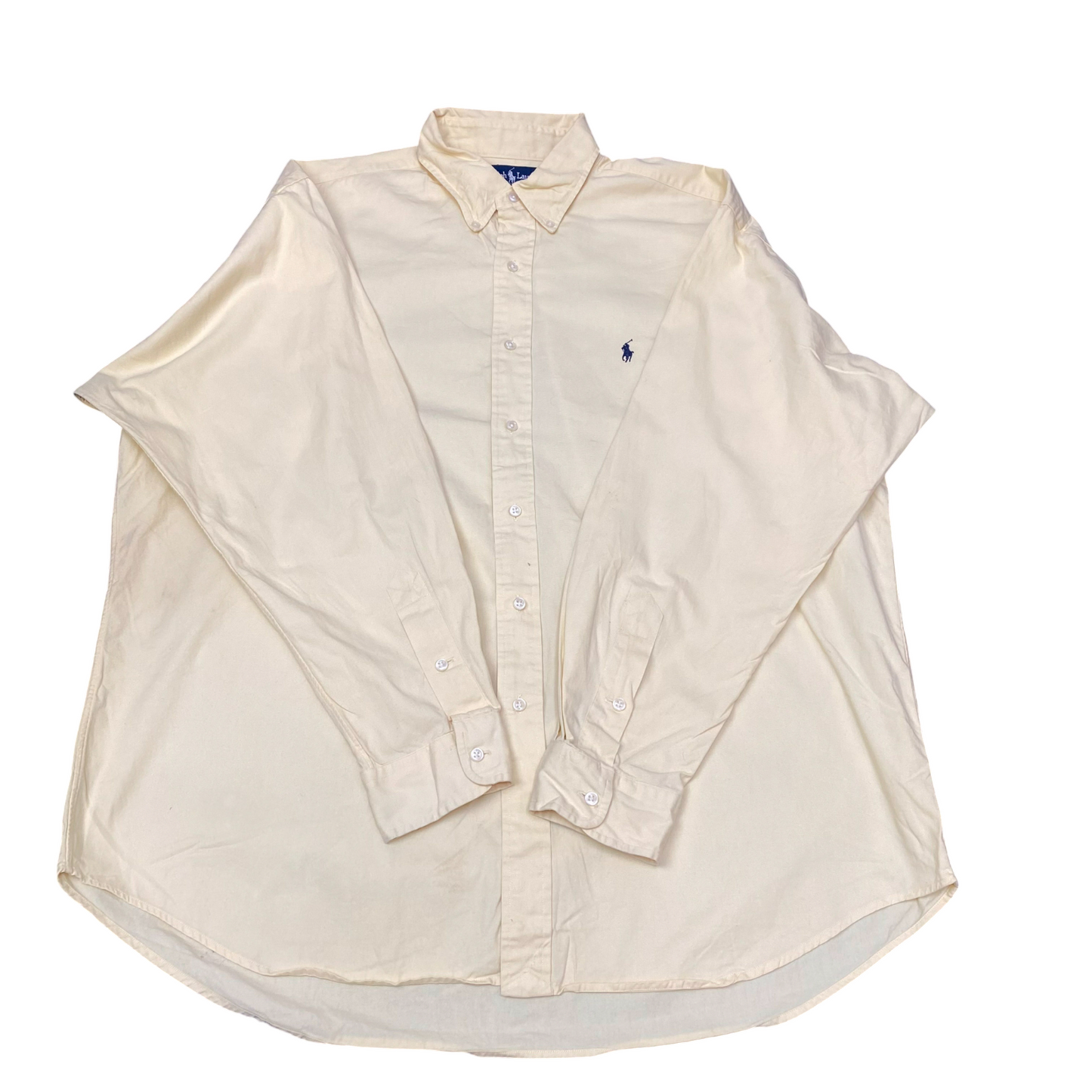 Ralph Lauren Shirt Mens XL Yellow Blake Long Sleeve Pony Logo Button Down