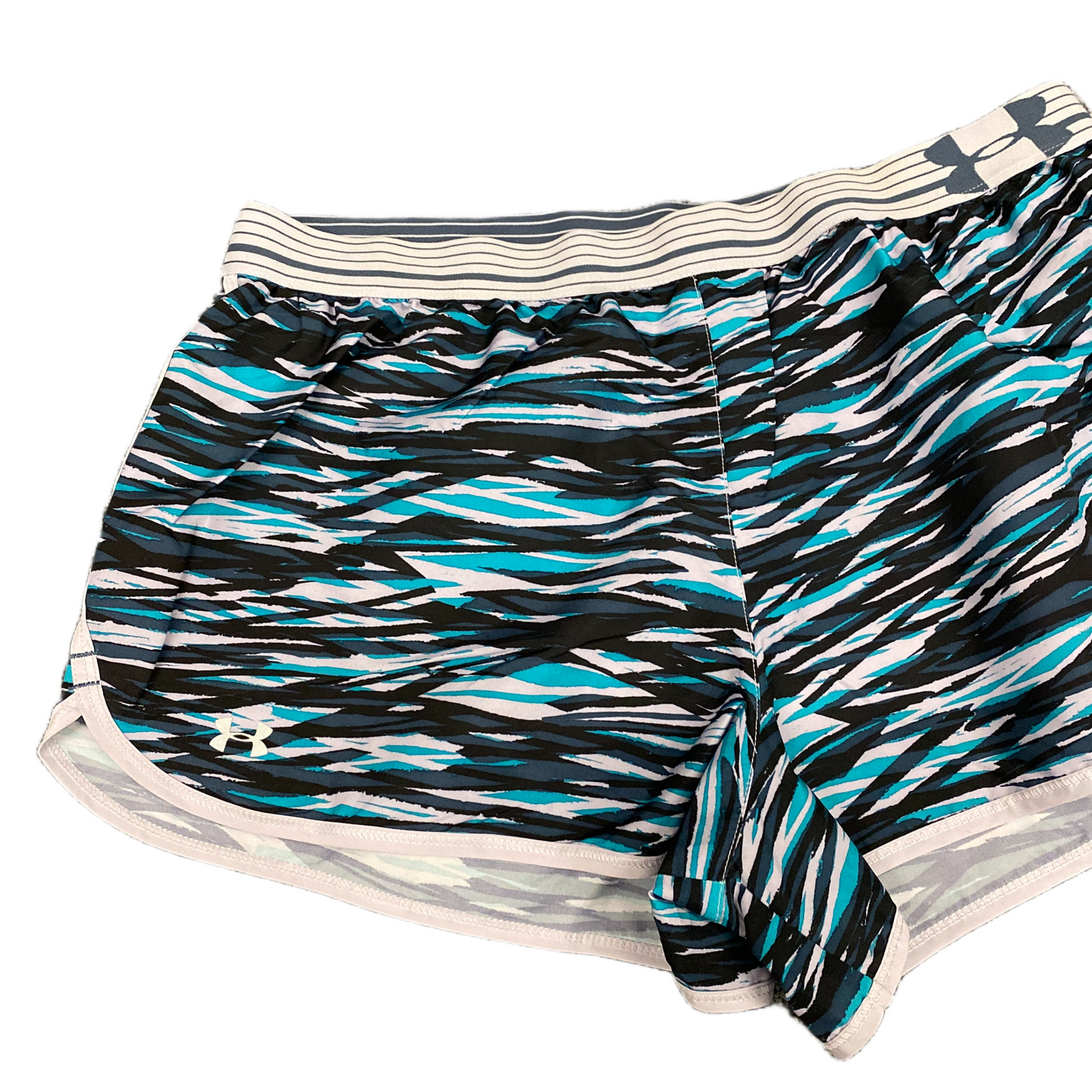 Under Armour Running Shorts Womens Large 33" Waist Multi Patterned Dolphin Hem