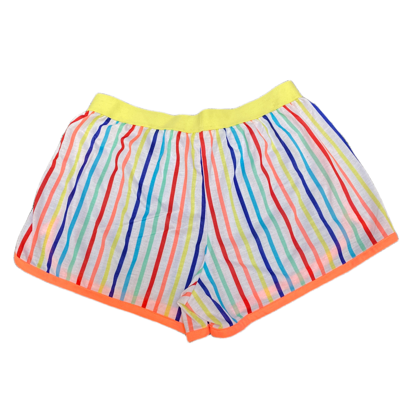 Running Sprinter Shorts Womens 2XL 26" Waist Multi Striped Athletic Dolphin Hem