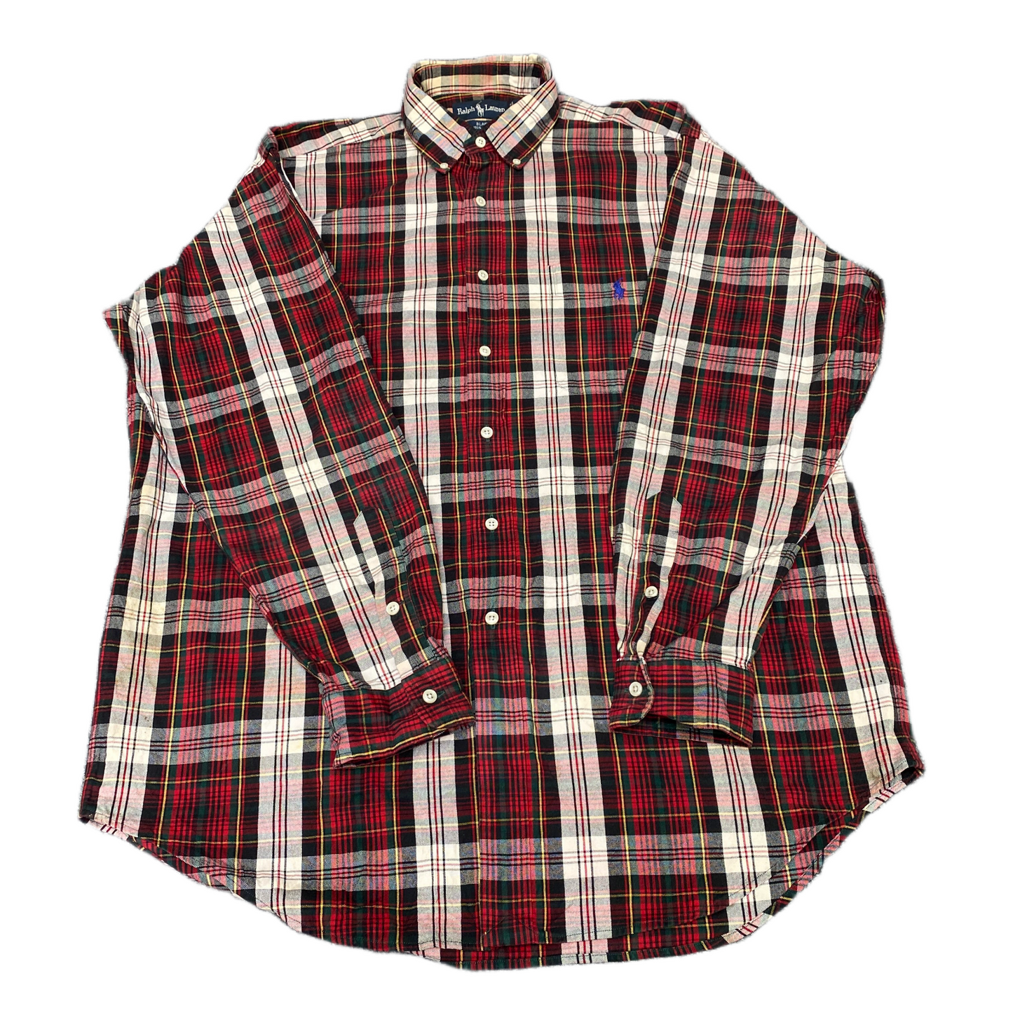Ralph Lauren Blaire Shirt Mens L Multi Plaid Pony Logo Long Sleeve Button Down