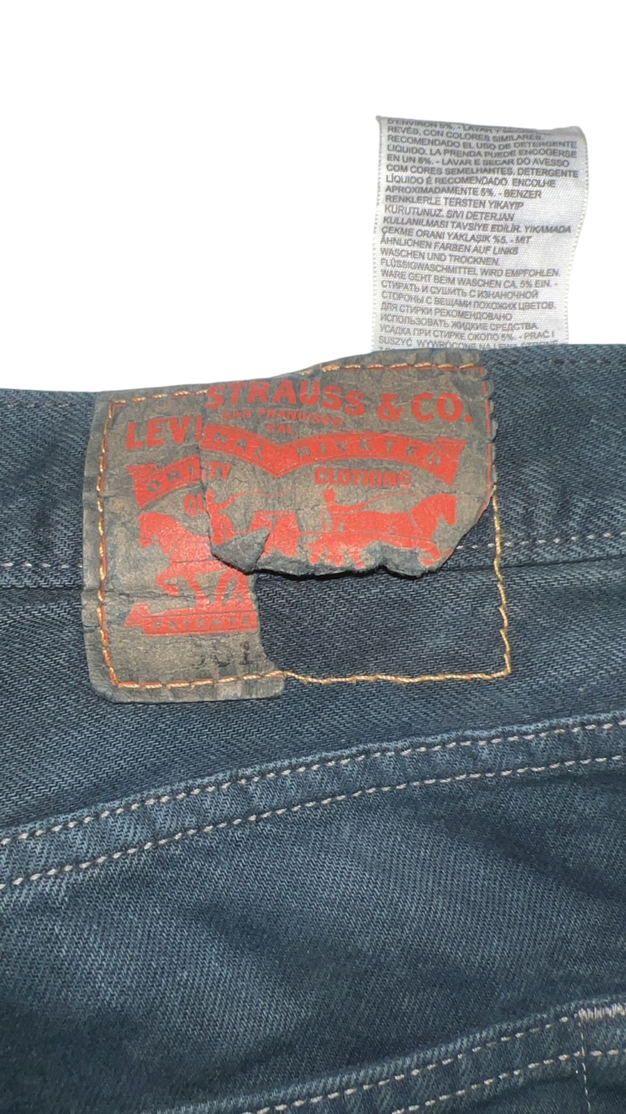 Levi's 501 Jeans Mens Medium Green Denim Straight Fit Medium Wash Pockets