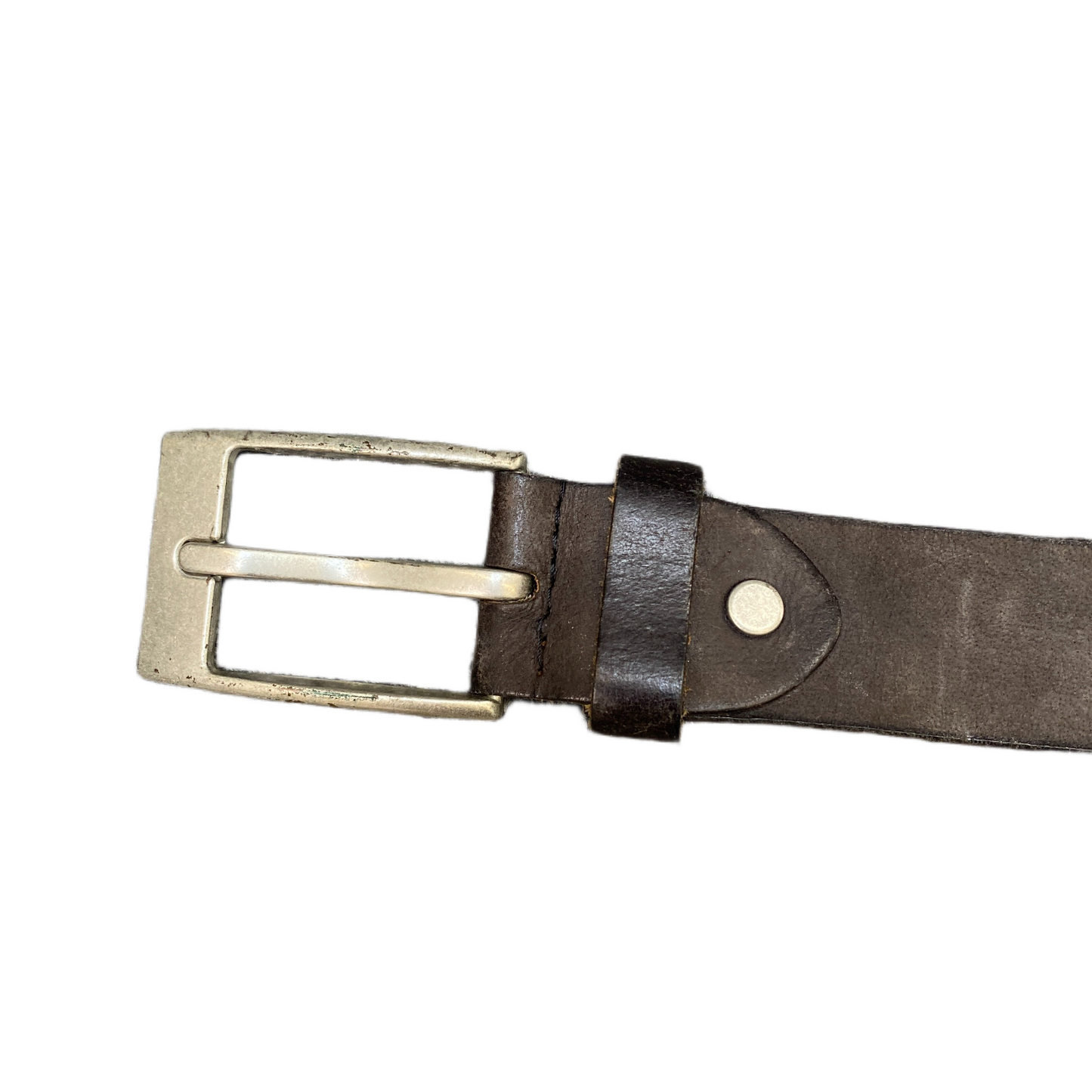 Tom Ramsey Waist Belt Men Black Leather Adjustable Silver Pin Buckle 53.5 inches