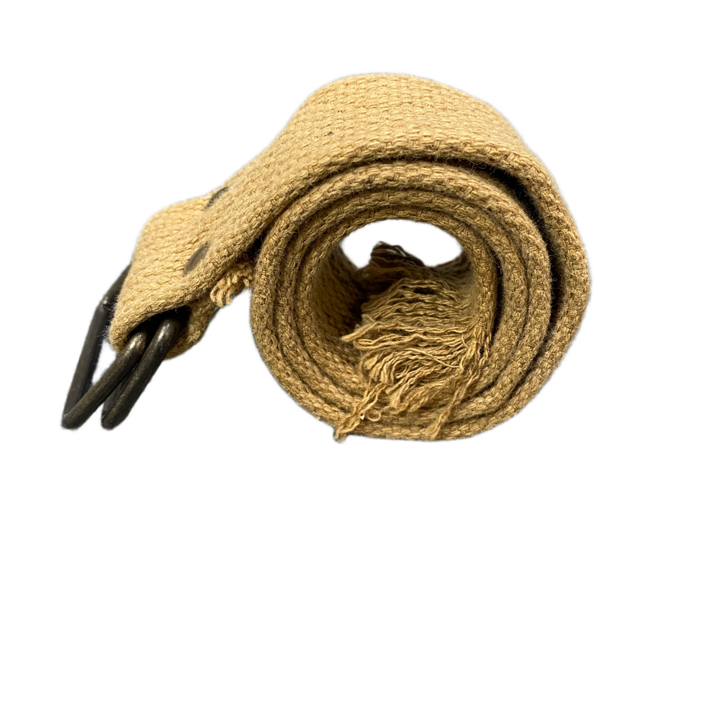 Men's Yoga Belt Beige Canvas Adjustable Metal D-Ring Buckle 22 inches