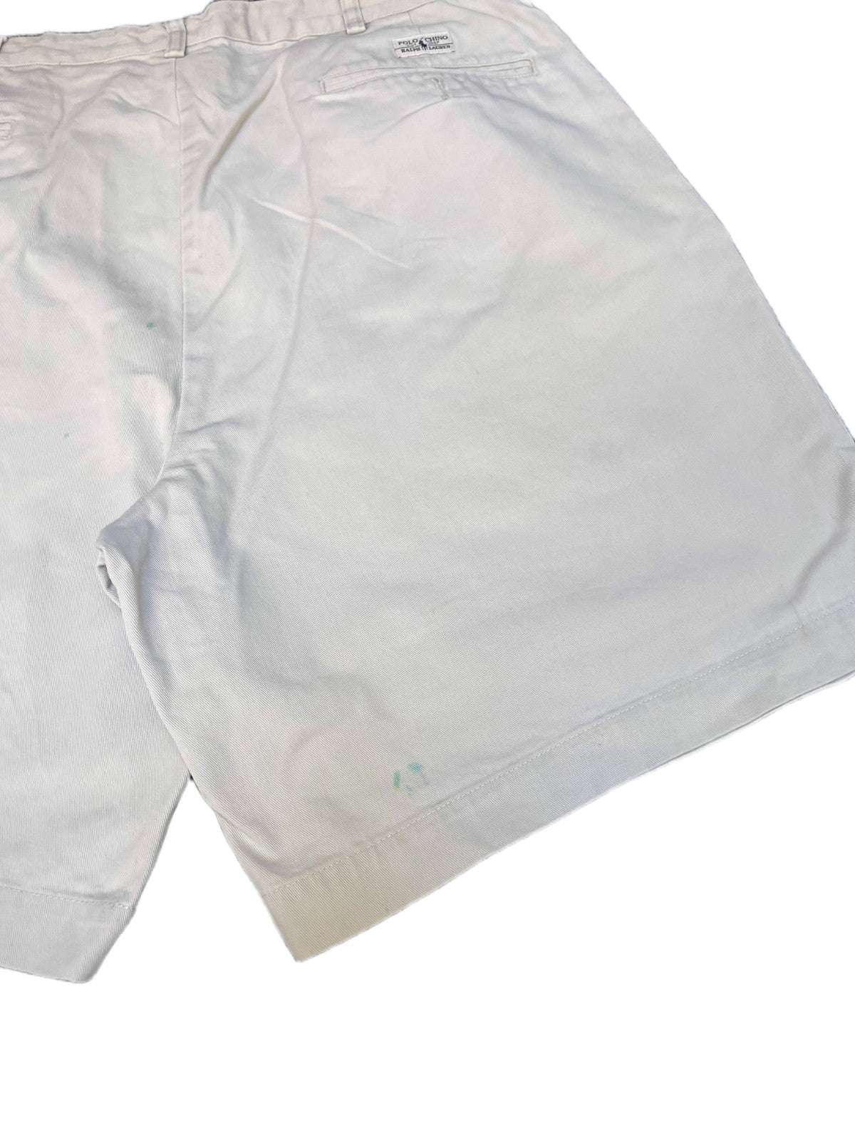 Polo Ralph Lauren Classic Chino Shorts Fits as Mens XL 36" Waist White Pleated
