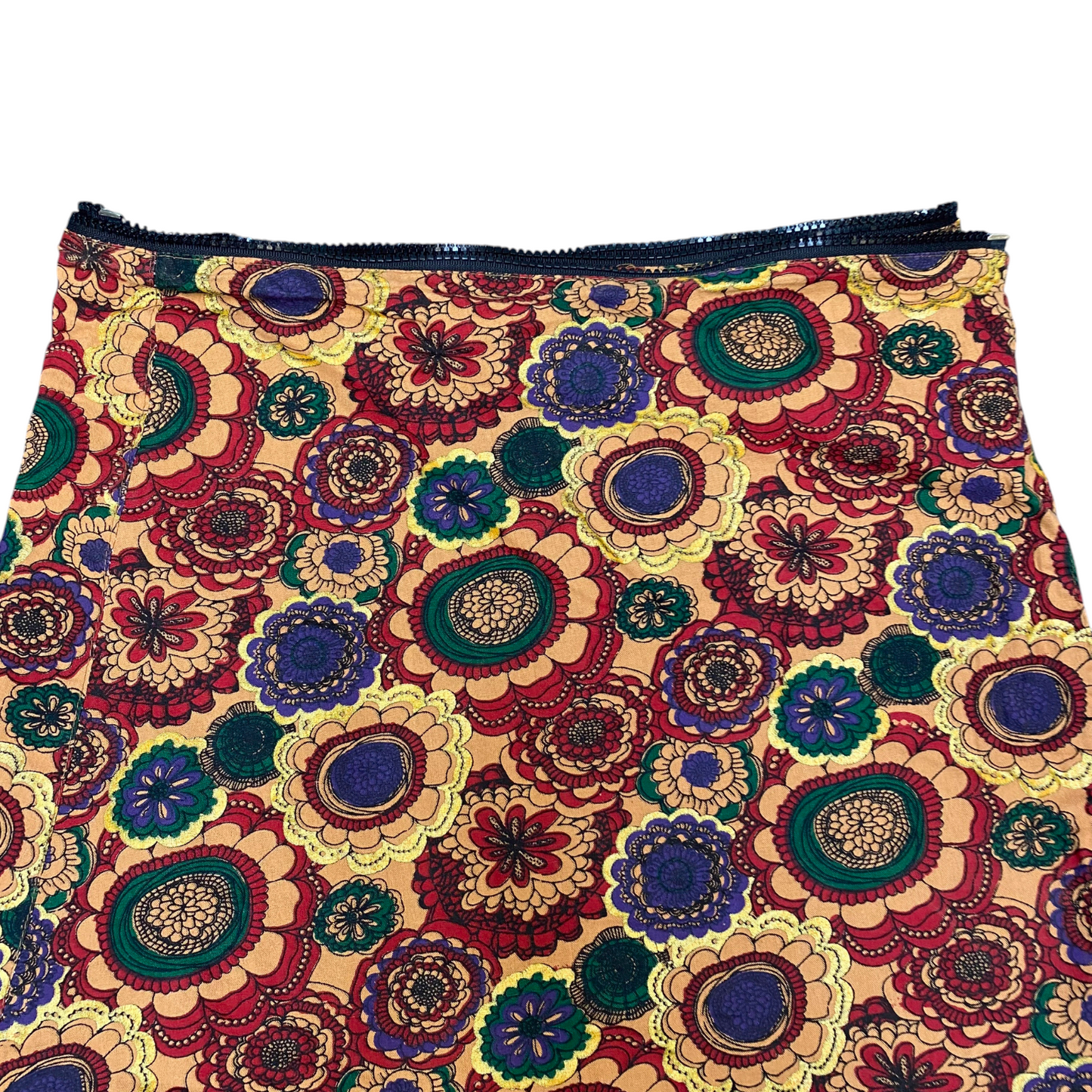 Womens A Line Skirt Multi Floral Casual Daisy Cotton Drill Outdoor Zipper Comfy