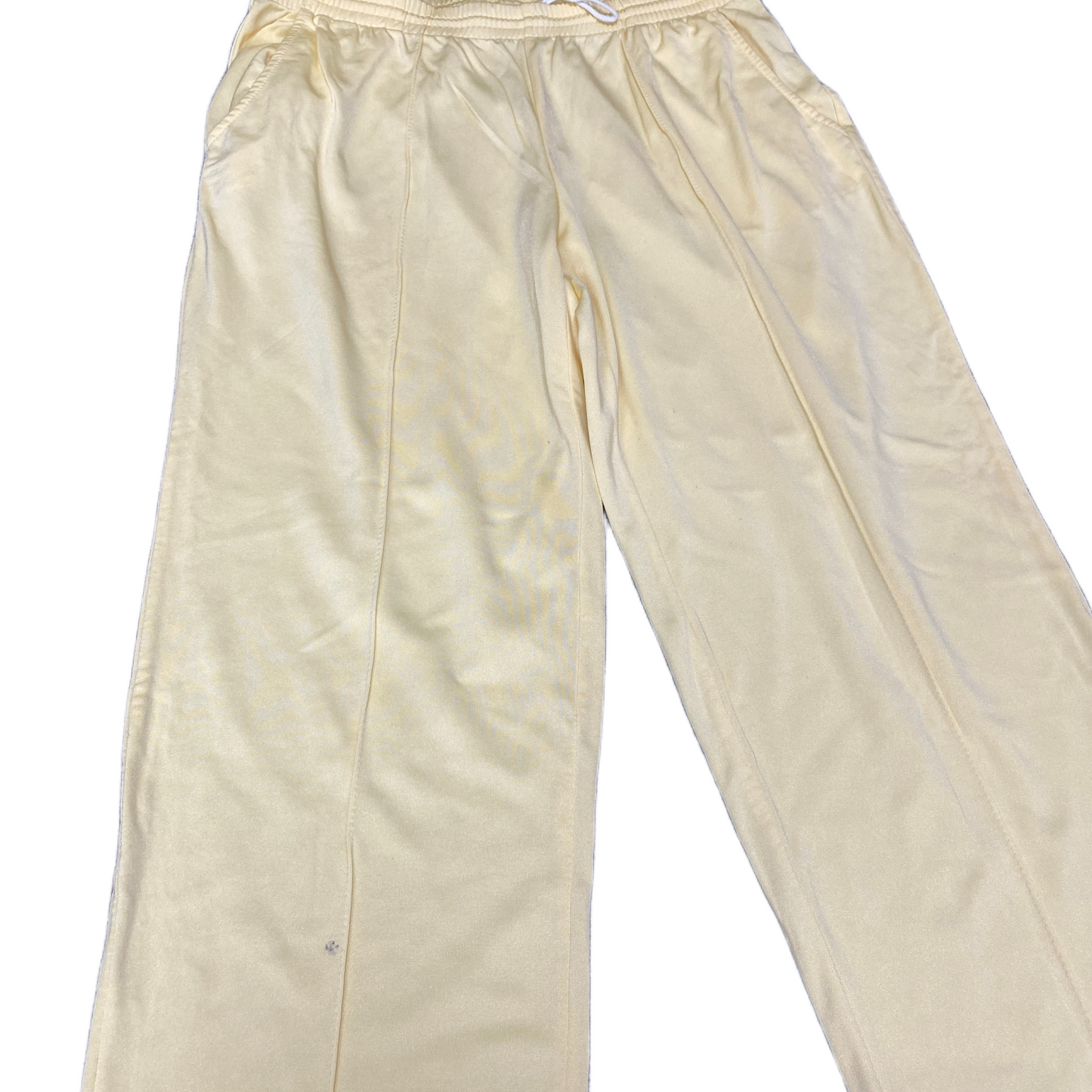 PUMA Joggers Fits as Women 31" Waist Cream High Waisted Drawstring Sweat Trouser