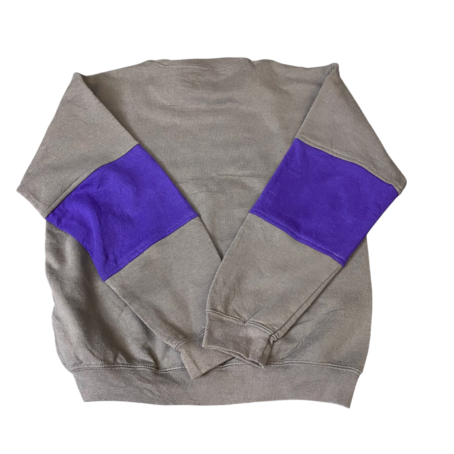 Nike Reworked Sweatshirt Mens M Purple Grey Embroidered Spellout Logo Vtg Y2K
