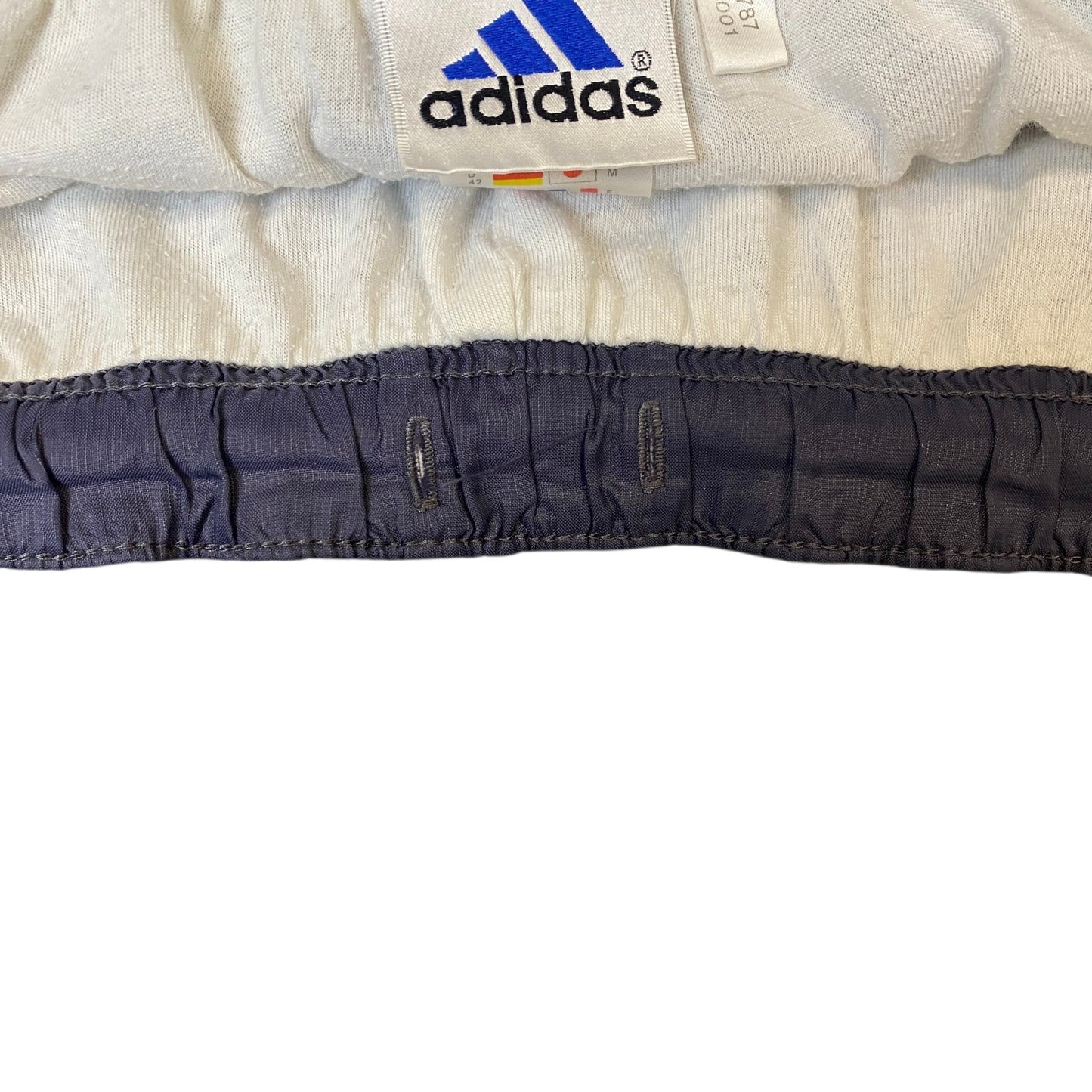 Adidas Joggers Fits as Women 27" Waist Navy Lined Windbreaker Ankle Zip Trousers