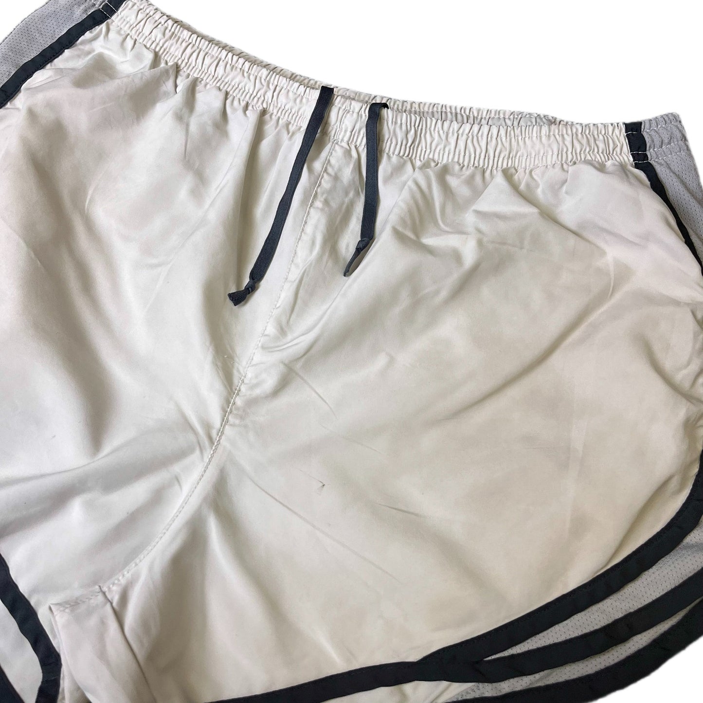 Nike Running Sprinter Shorts Womens Large 33" Waist White Workout Dolphin Hem