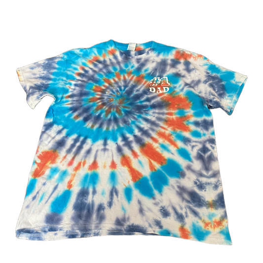 Gildan T-Shirt Womens L Multi Tie Dye Heavy Cotton Short Sleeve Crew Neck Tee
