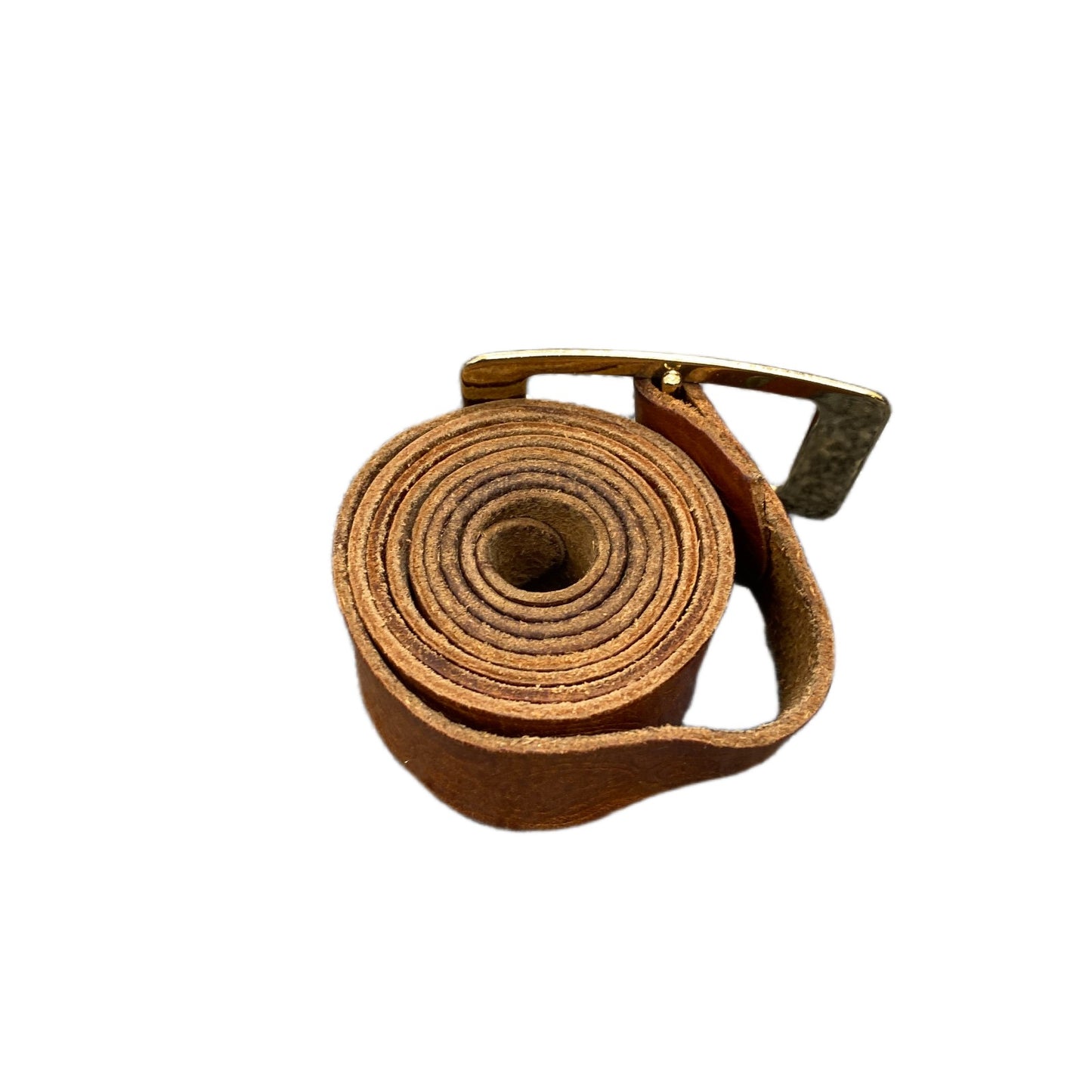 Waist Belt Mens Brown Leather Adjustable Gold-Tone Pin Buckle 40.5 Inches