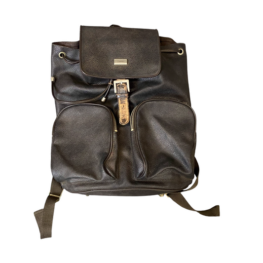 Esprit Travel Backpack Womens Black Pebbled Leather Adjustable Shoulder Strap