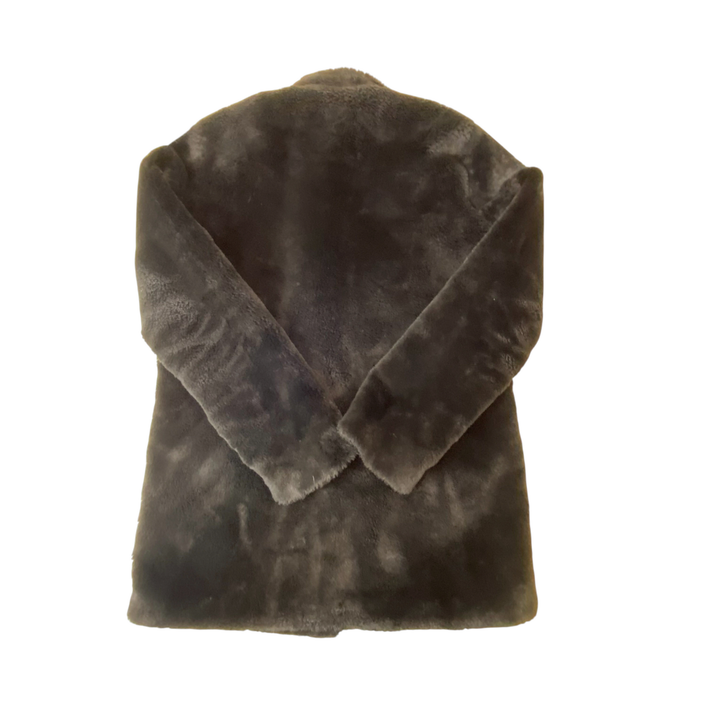 Coat Womens Medium Black Sherpa Fleece Pockets Long Sleeve Warm Open Front