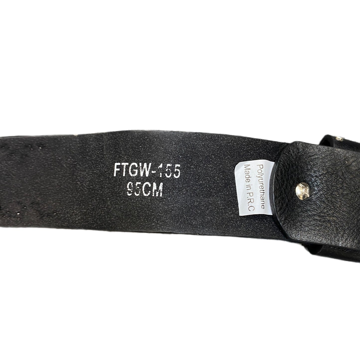 Waist Belt Womens Black Leather Studded Sequin Adjustable Pin Buckle 43 inches