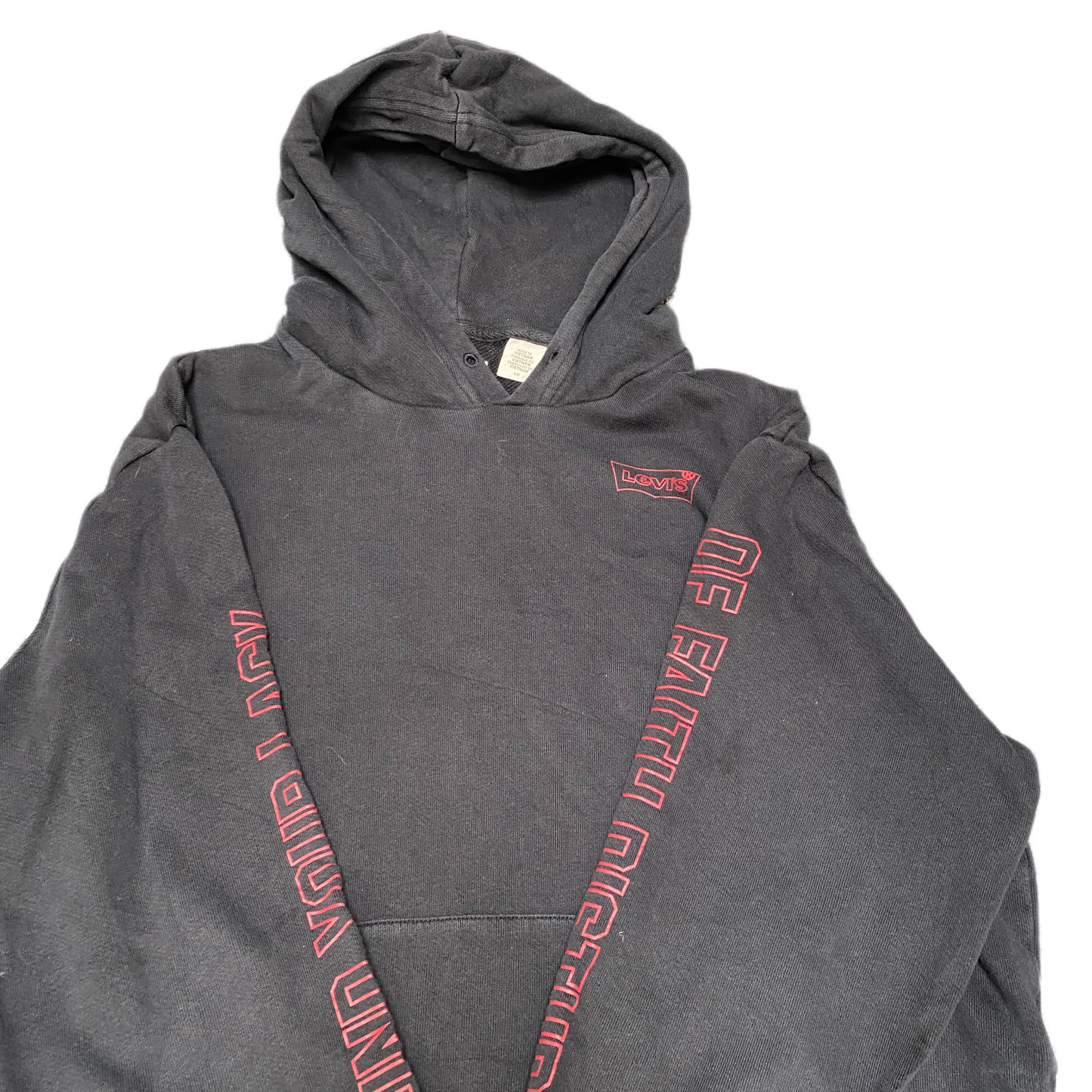 Levi's x Star Wars Darth Vader Hoodie Women XL Black Graphic Ribbed Hem Pullover