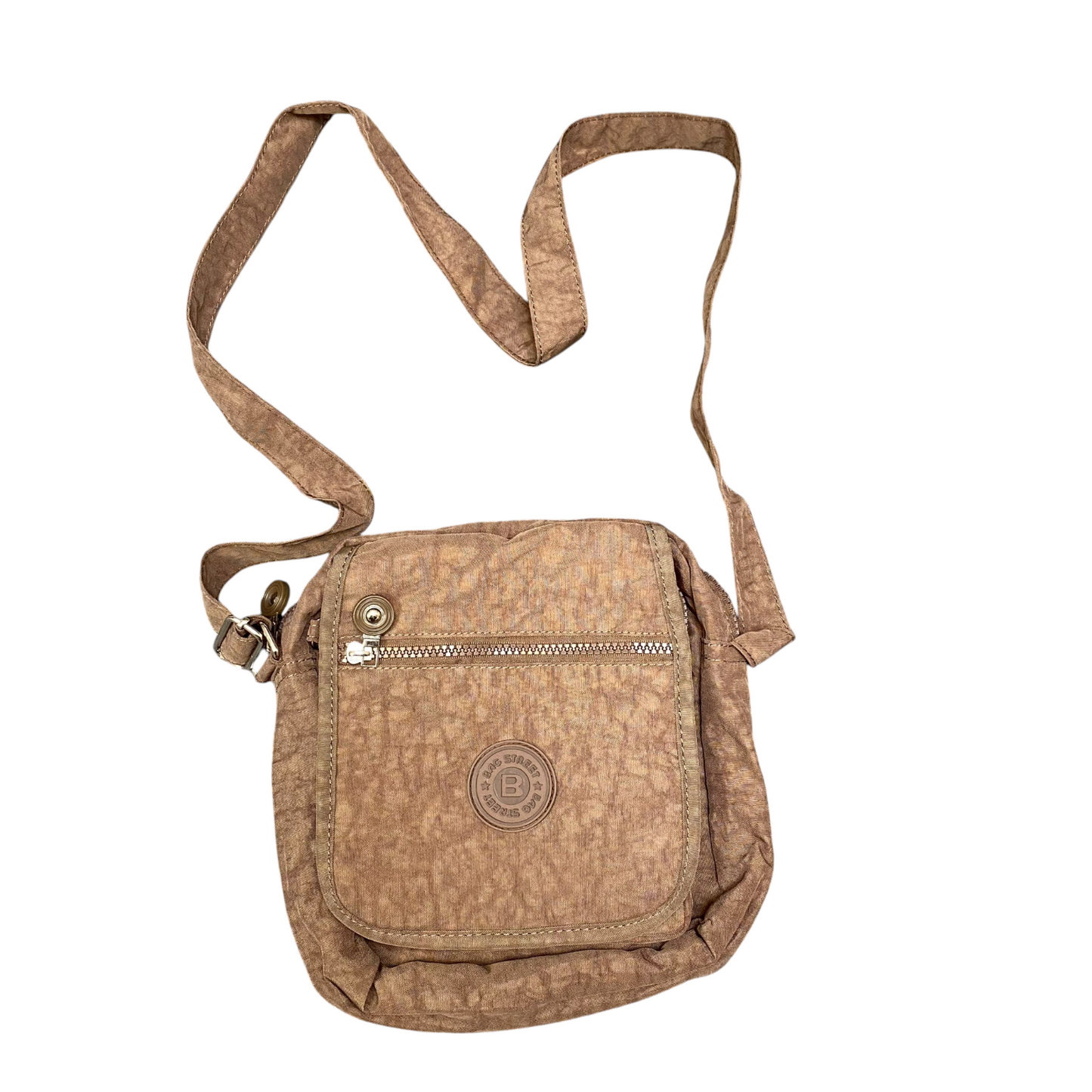 Bag Street Crossbody Bag Womens Brown Stylish Horizontal Single Flap Zip Closure