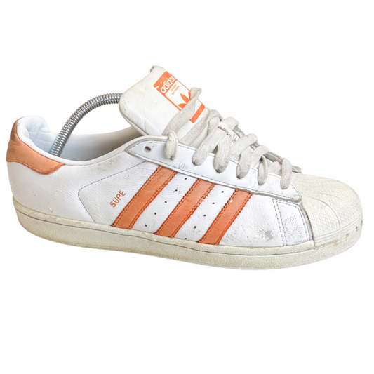 Adidas Superstar Summer Casual Sneakers Men's 7.5 White Leather Comfort Lace Up