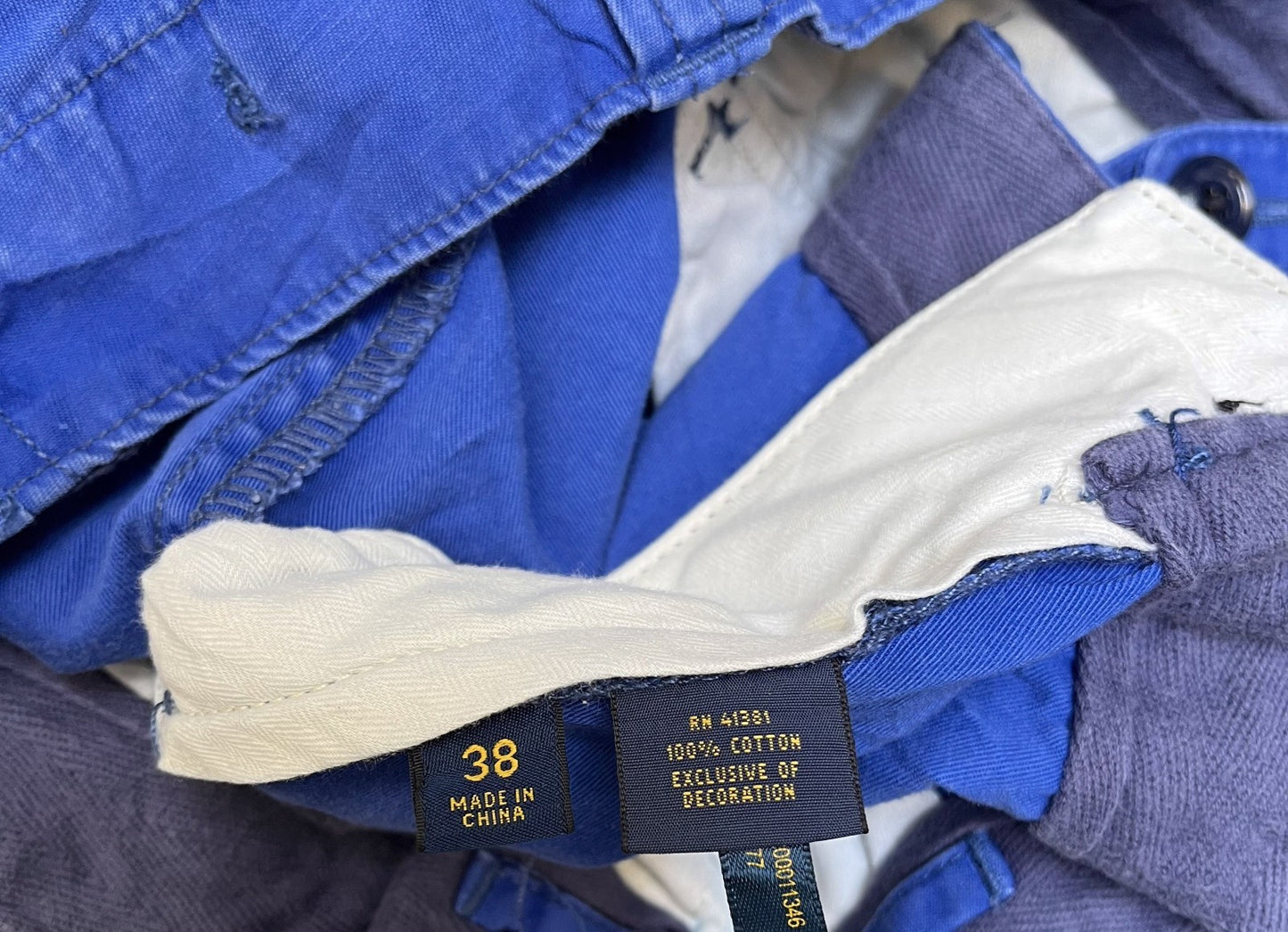 Polo Ralph Lauren Cargo Shorts Fits as Mens XL 37" Waist Blue Canvas Utility