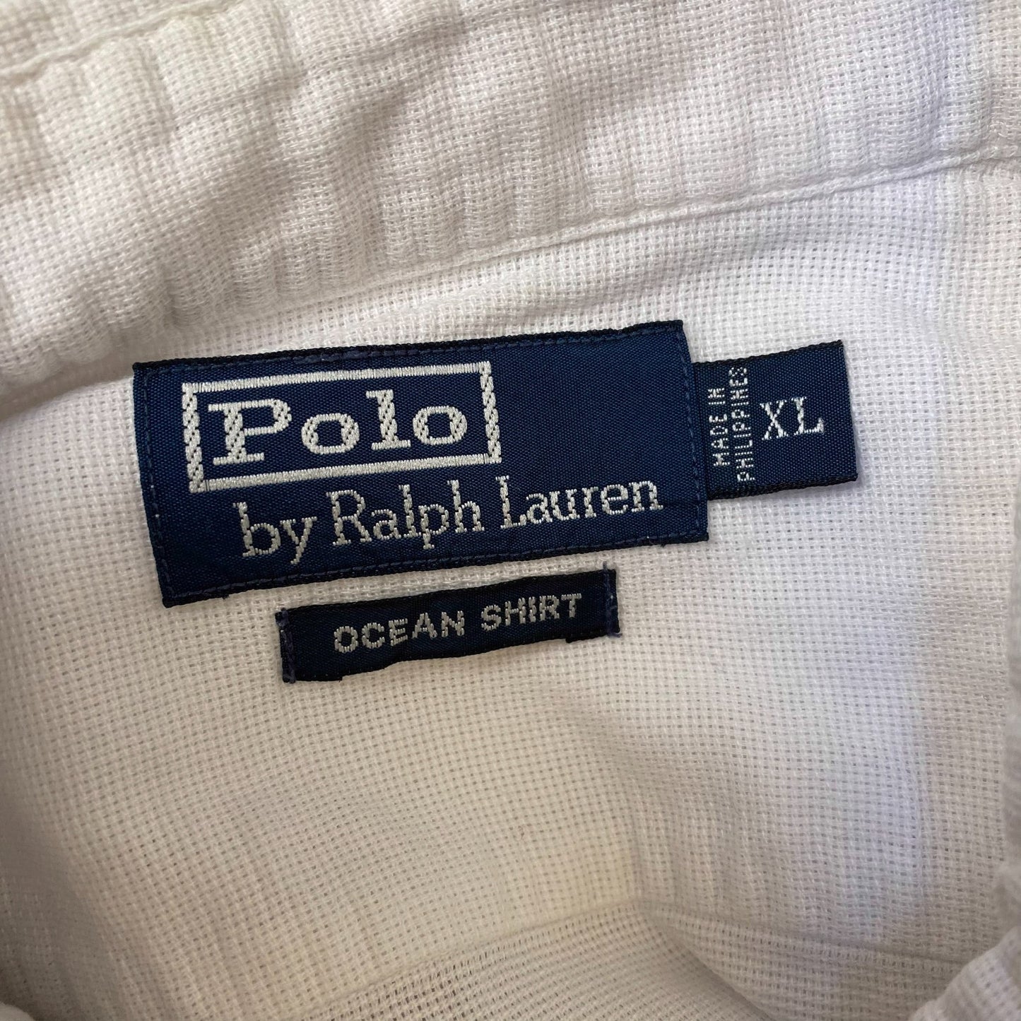 Polo Ralph Lauren Ocean Shirt Mens XL White Chest Pockets Short Sleeve Button Up