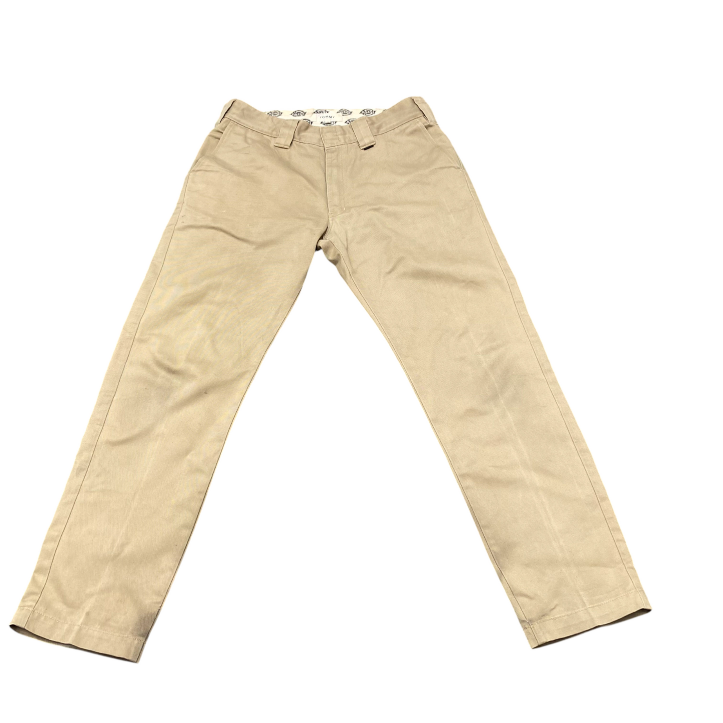 Dickies Tommy Trousers Mens Medium Beige Straight Fit Slash Pockets Workwear