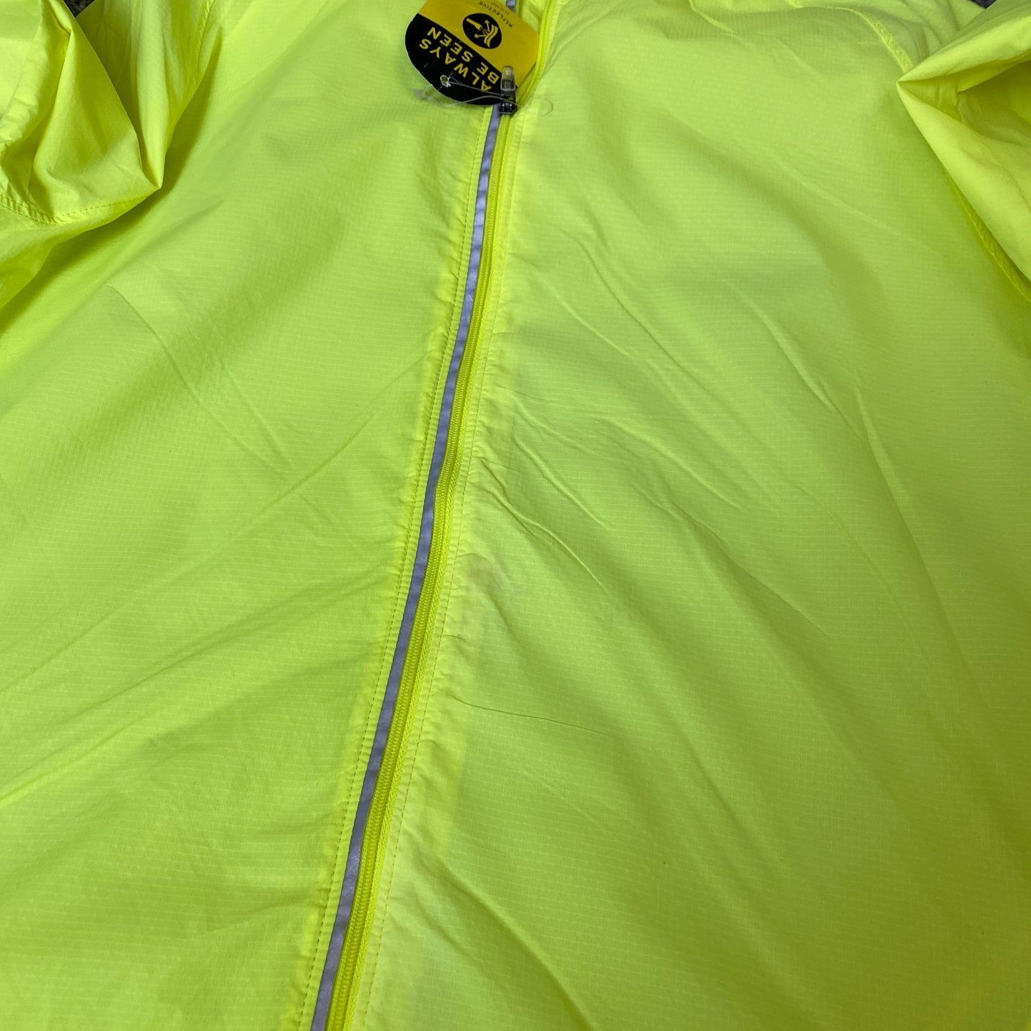 Champion Hooded Rain Jacket Mens Medium Green Lightweight Long Sleeve Full Zip