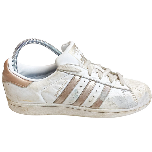Adidas Superstar 80s Primeknit Sneakers Womens UK 5 White Cyber Metallic Low Top