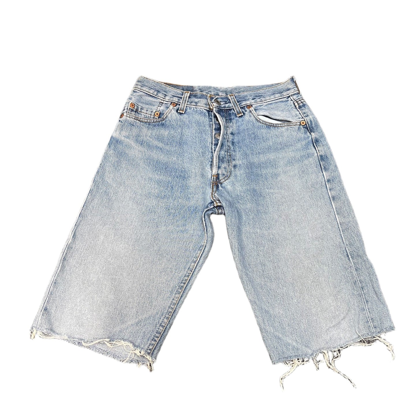 Vtg Levi's 501 Cut Off Shorts Fits as Mens XS 27" Waist Blue Denim Button Fly