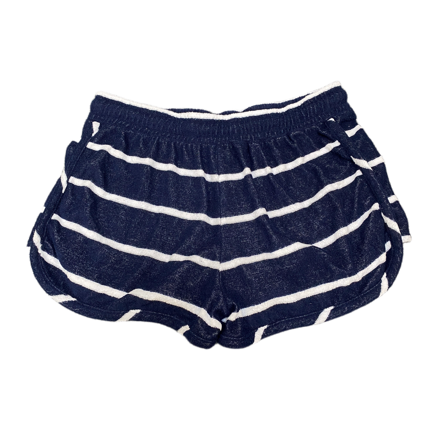 Angel Swim Trunks Shorts Women Large 30" Waist Navy Striped Athletic Fit Stretch