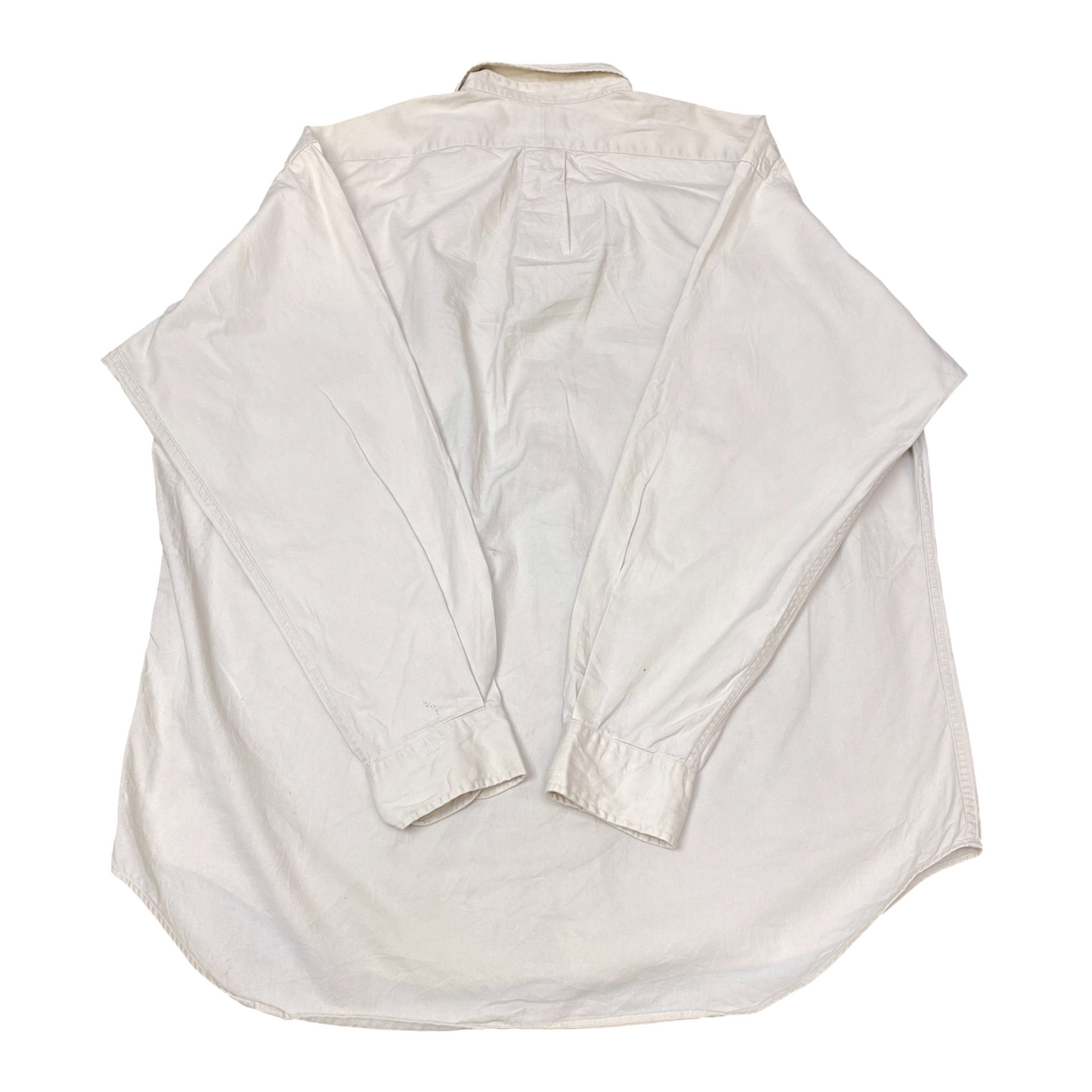 Ralph Lauren Shirt Mens L White Blake Long Sleeve Green Pony Logo Button Down