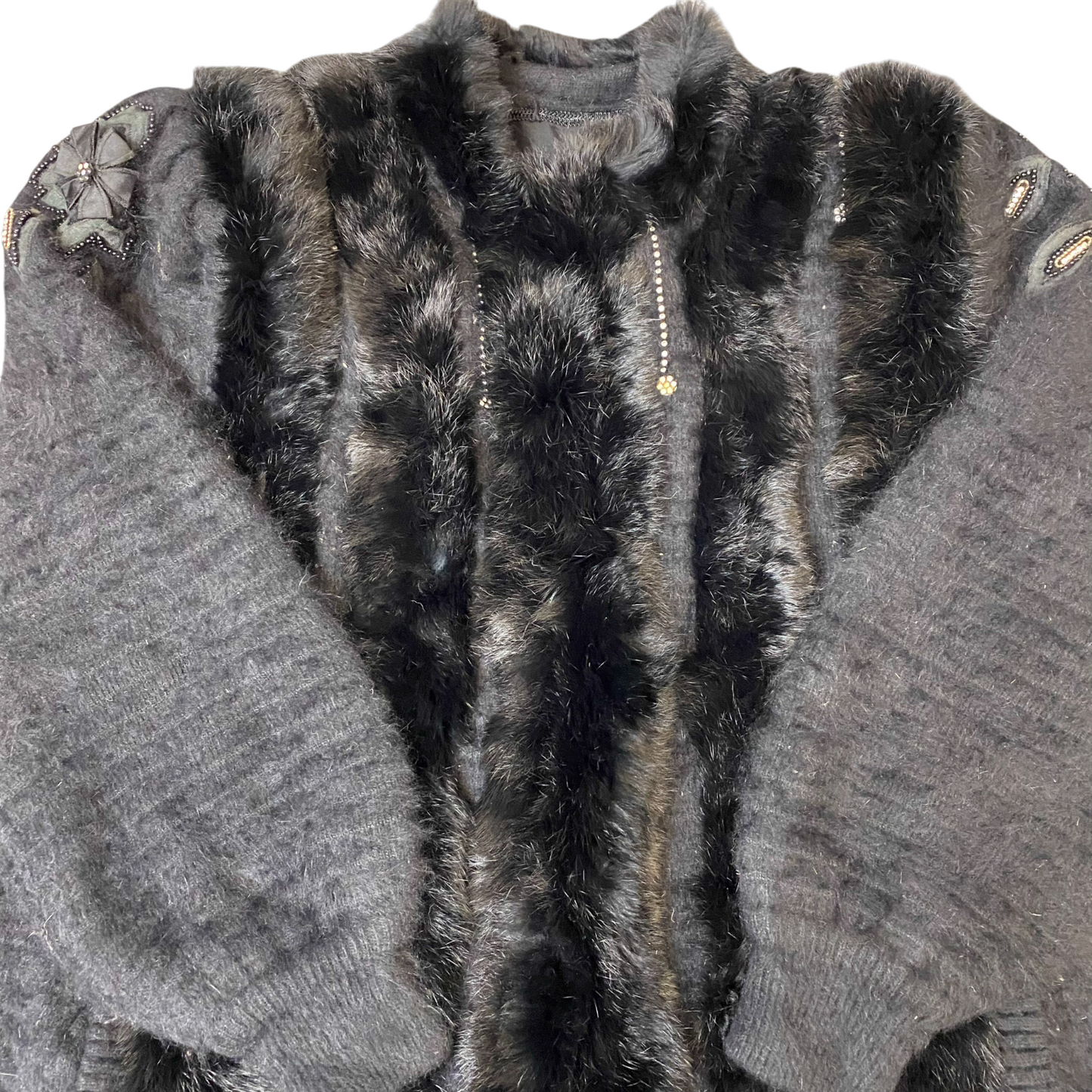 Womens Faux Fur Jacket XL Black Fully Lined Soft Cozy Warm Winter Long Sleeve