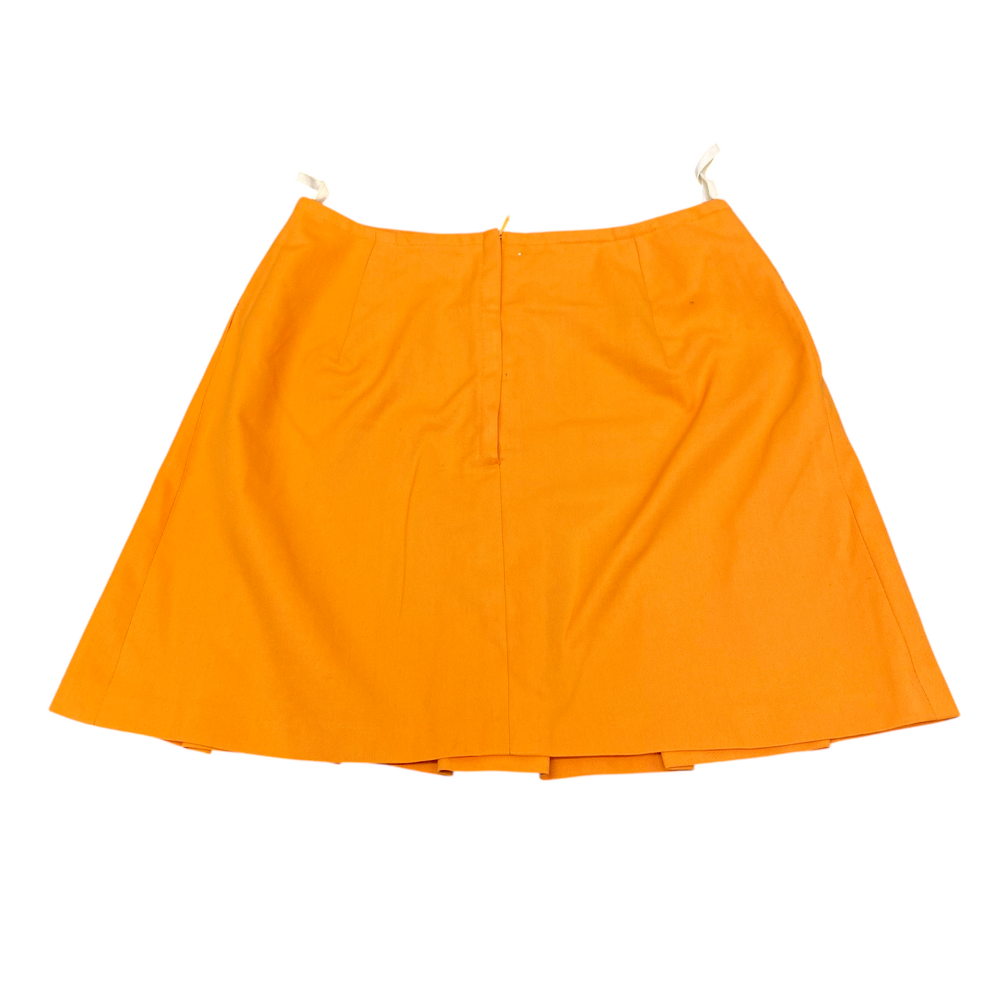 Terlenka Mini Skirt Womens M Orange Pleated Front Button Detailed Back Zip