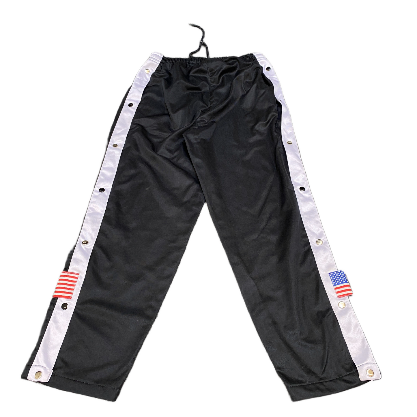 Cosmos Joggers Fits as Womens 26" Waist Black Patch Logo Side Snap Trousers