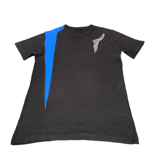Adidas T-Shirt Womens XL Black Blue Regular Fit Short Sleeve Crew Neck Pullover