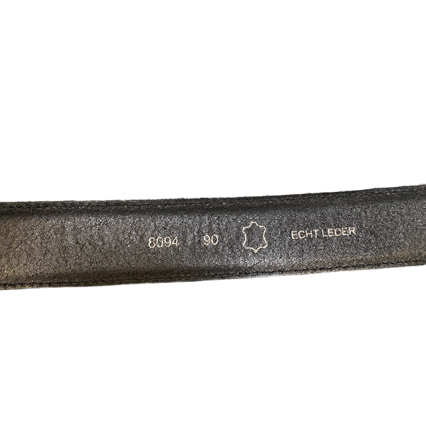 Mens Waist Belt Black Leather Heavy Duty Adjustable Pin Buckle Size 39.5 inches
