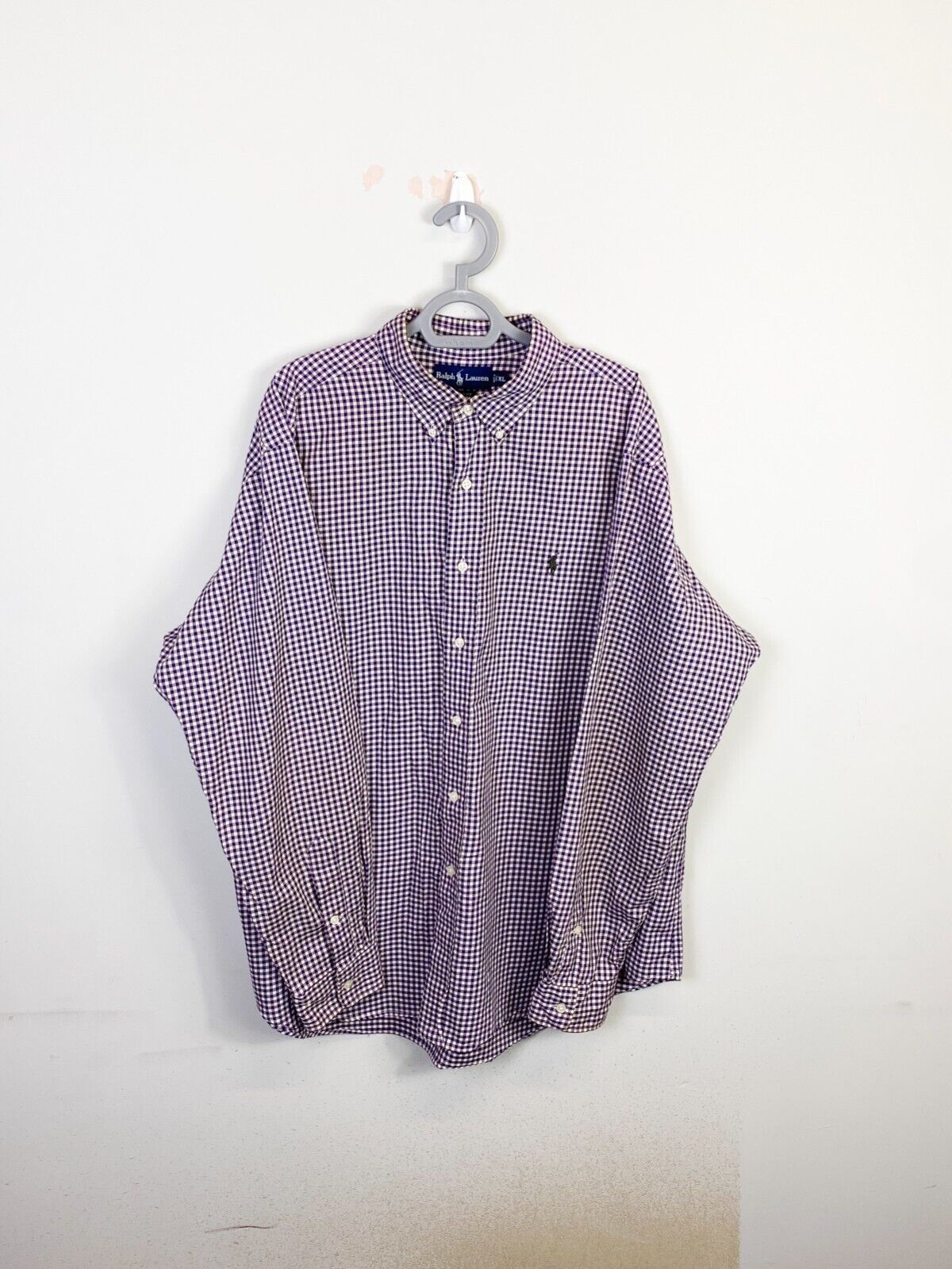 Ralph Lauren Shirt Mens XL Purple Check Classic Fit Small Green Polo Pony Logo