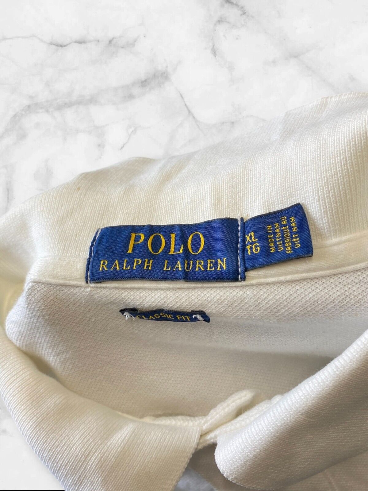 Polo Ralph Lauren Polo Shirt Men's XL White Golf Performance Classic Fit Collar