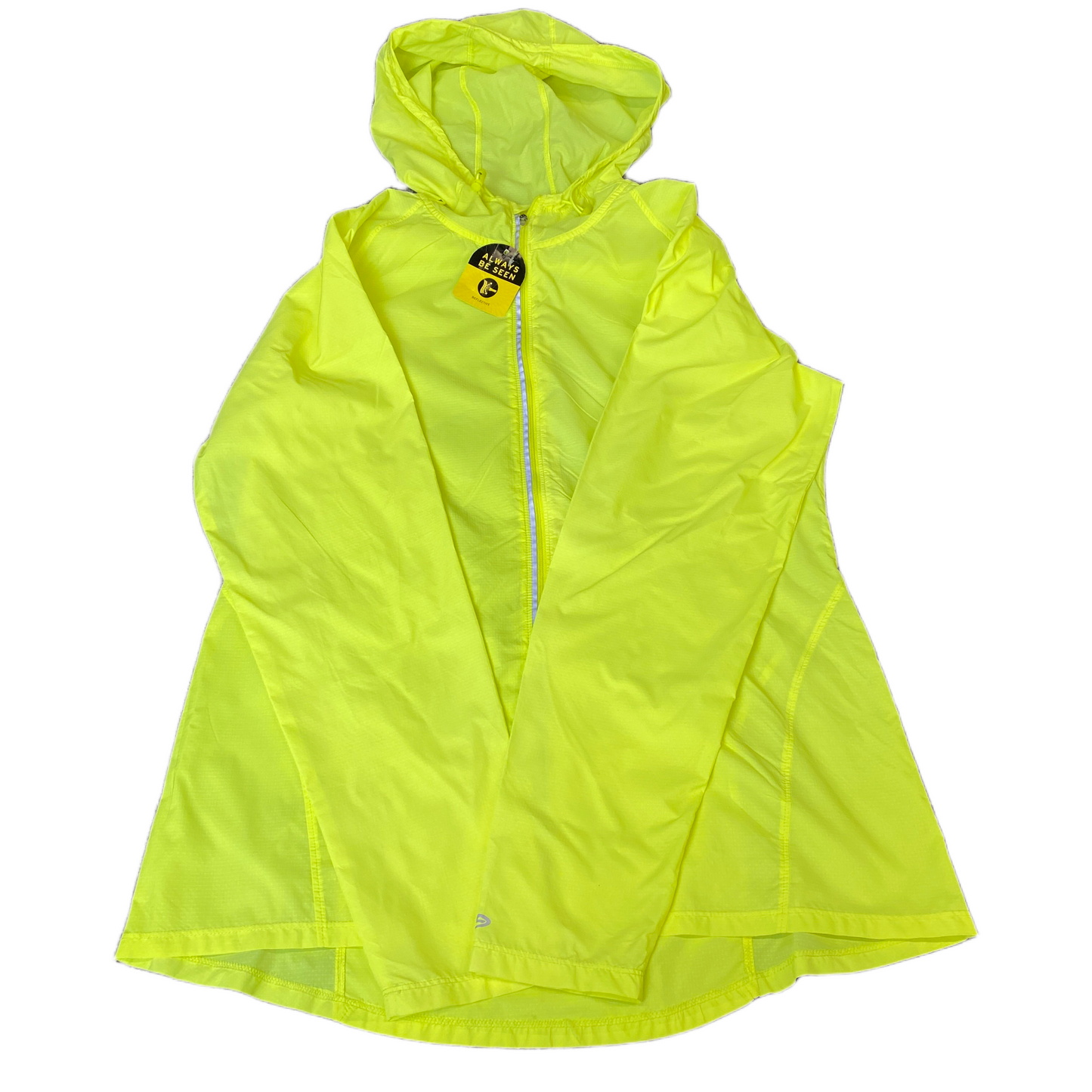 Champion Hooded Rain Jacket Mens Medium Green Lightweight Long Sleeve Full Zip