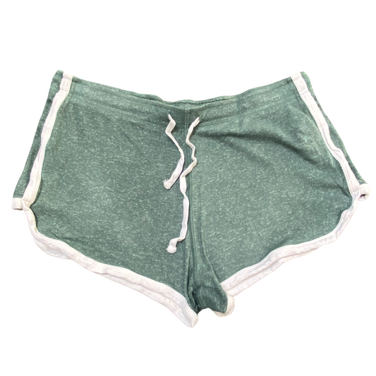 Aeropostale Sprinter Running Shorts L Green Elastic Waist Drawstring Athletic