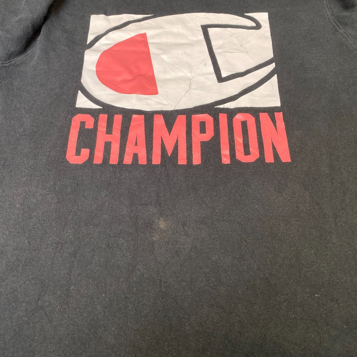 Champion T-Shirt Mens Large Black Graphic Logo Short Sleeve Pullover Summer Tee