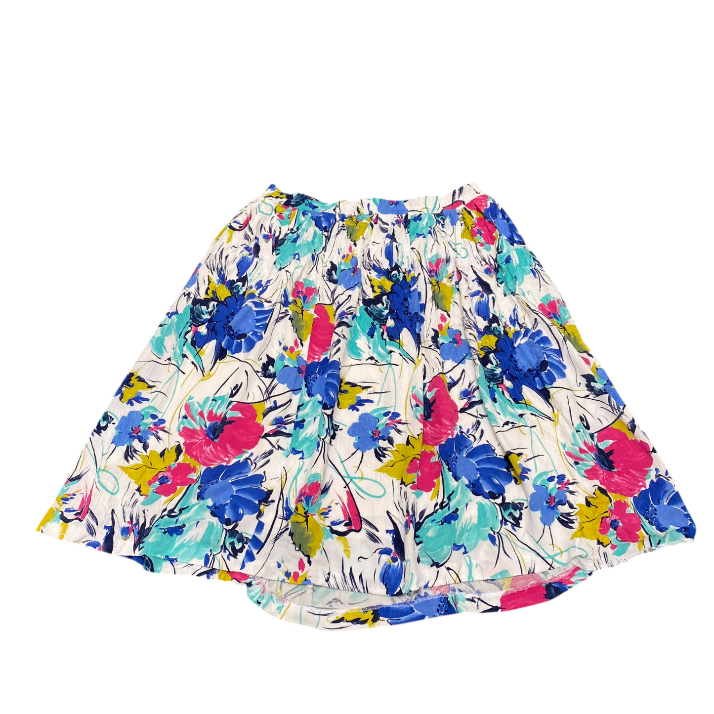 Atelier Goldner Schnitt A-Line Skirt Womens XL White Floral Pleated Woven Hippie