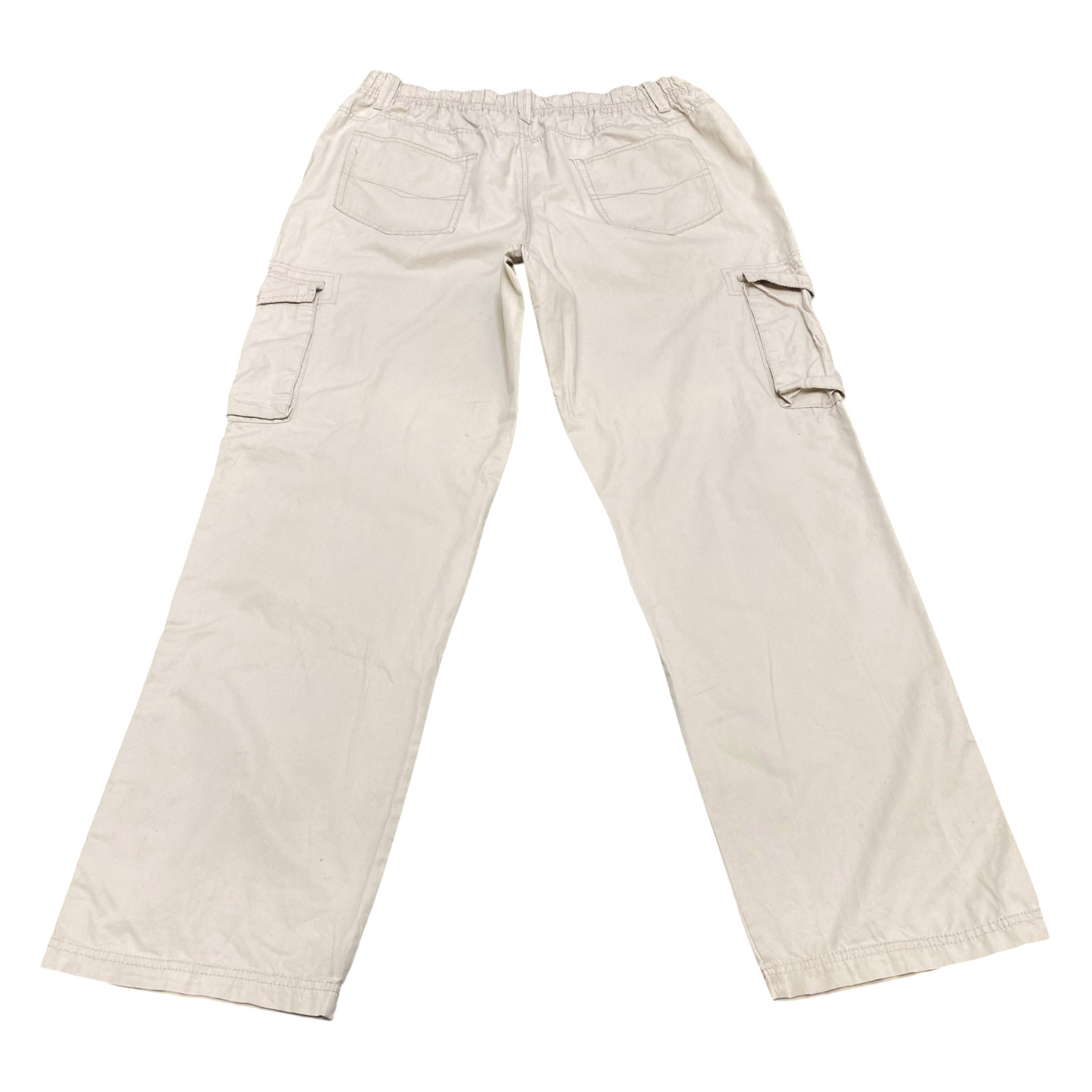 Highlander Cargo Pants Mens XL Beige Pockets Straight Relaxed Fit Drawstring