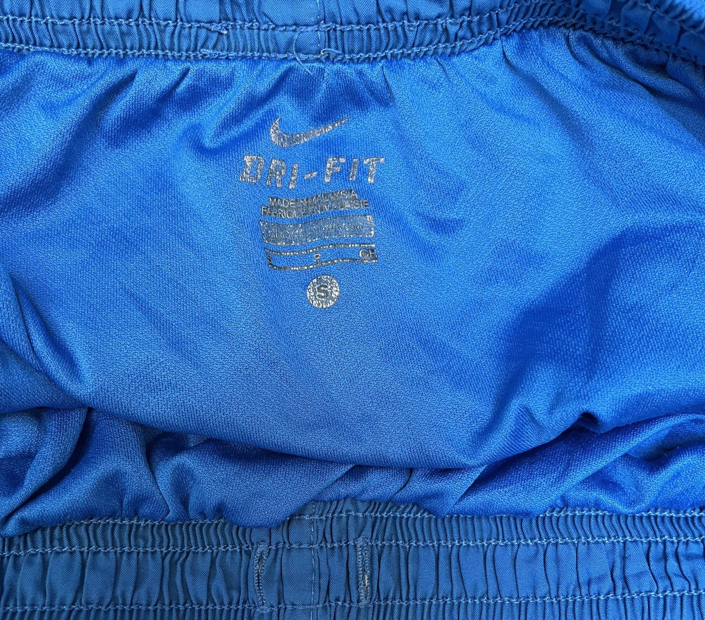 Nike Dri-FIT Running Shorts Womens Small 24" Waist Blue Mesh Panels Dolphin Hem