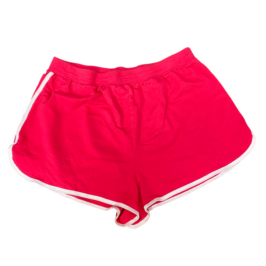 Running Sprinter Shorts Womens XL Red Athletic Gym Elastic Waist Dolphin Hem