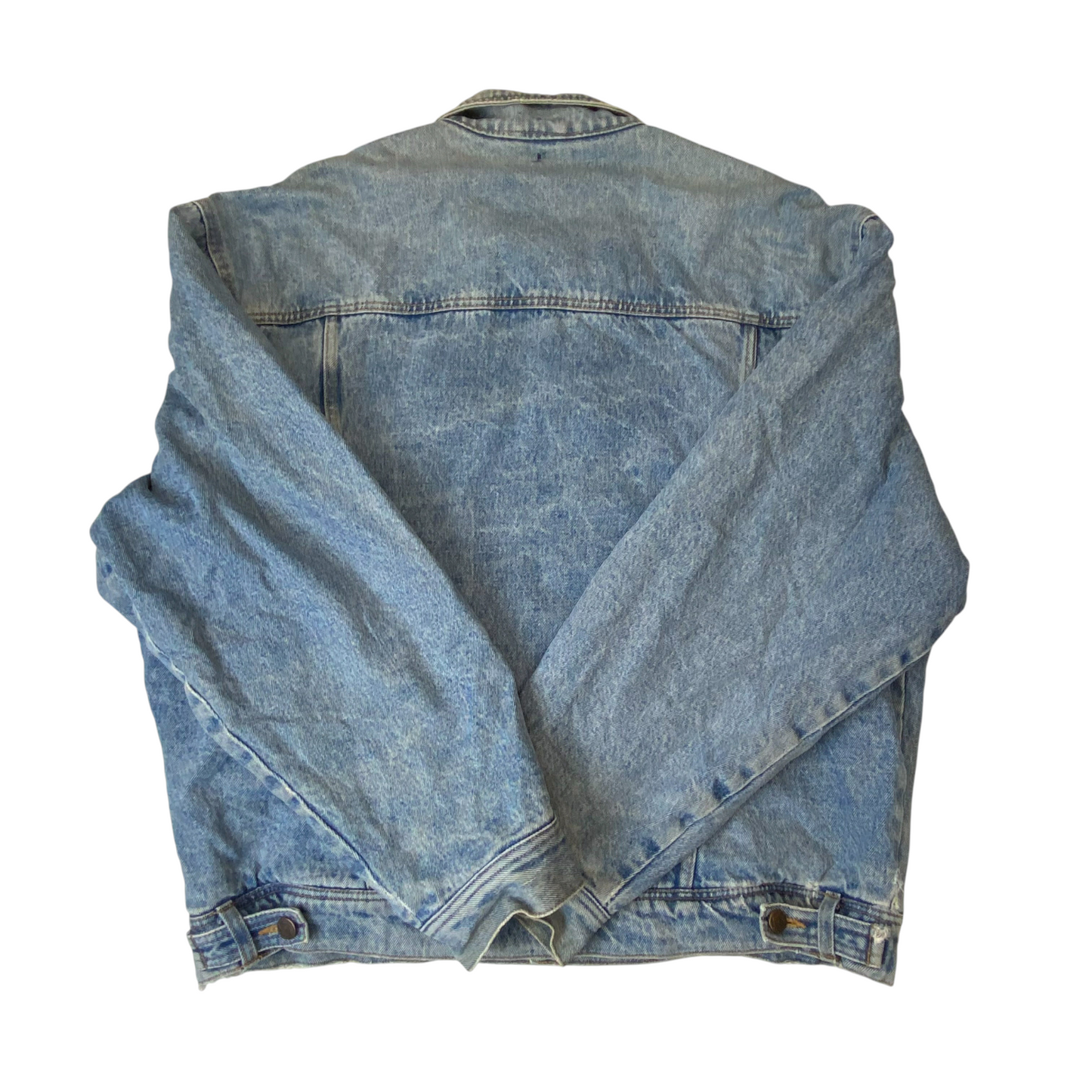 Blue Ridge Trucker Jacket Mens Large Blue Denim Light Wash Collared Button Front