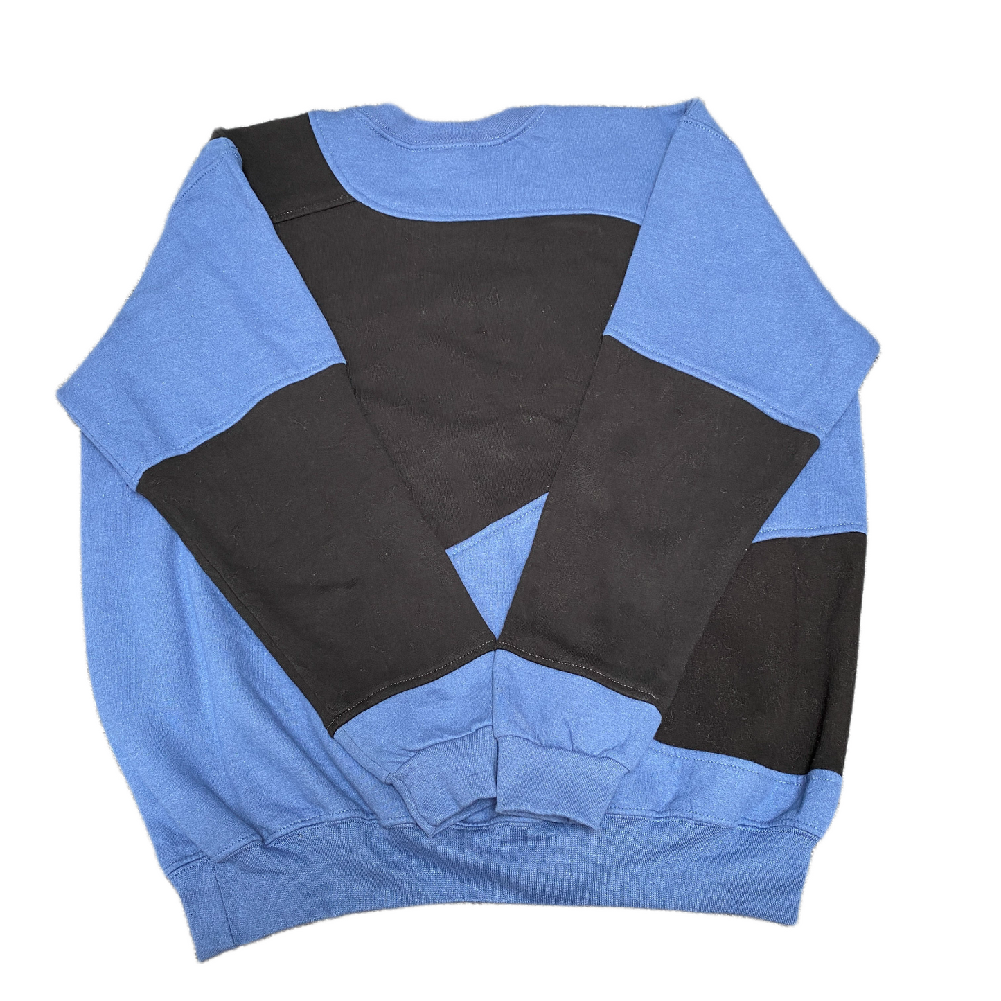 Nike Reworked Sweatshirt Men XL Black Blue Embroidered Spellout Logo Vintage Y2K