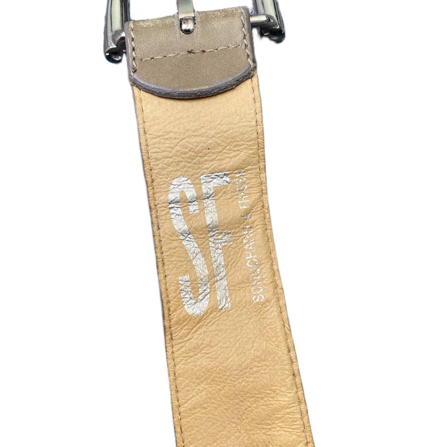 SFI Waist Belt Mens Beige Leather Adjustable Silver Pin Buckle 39.5 inches